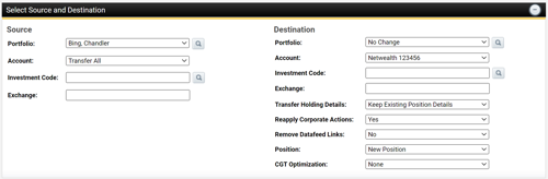 Transfer Account Within Client