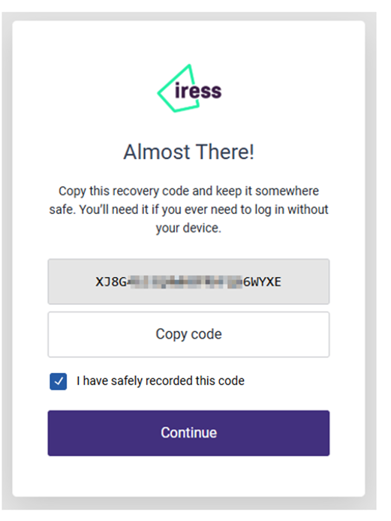 Recovery Code
